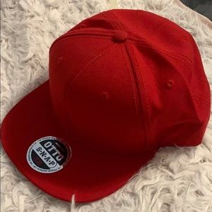 Red Flat Bill Hat